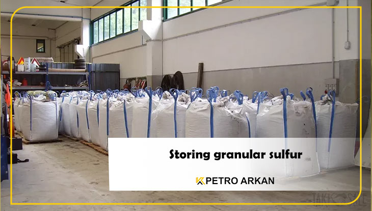 Storing granular sulfur